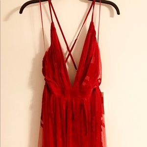 Full length red dress